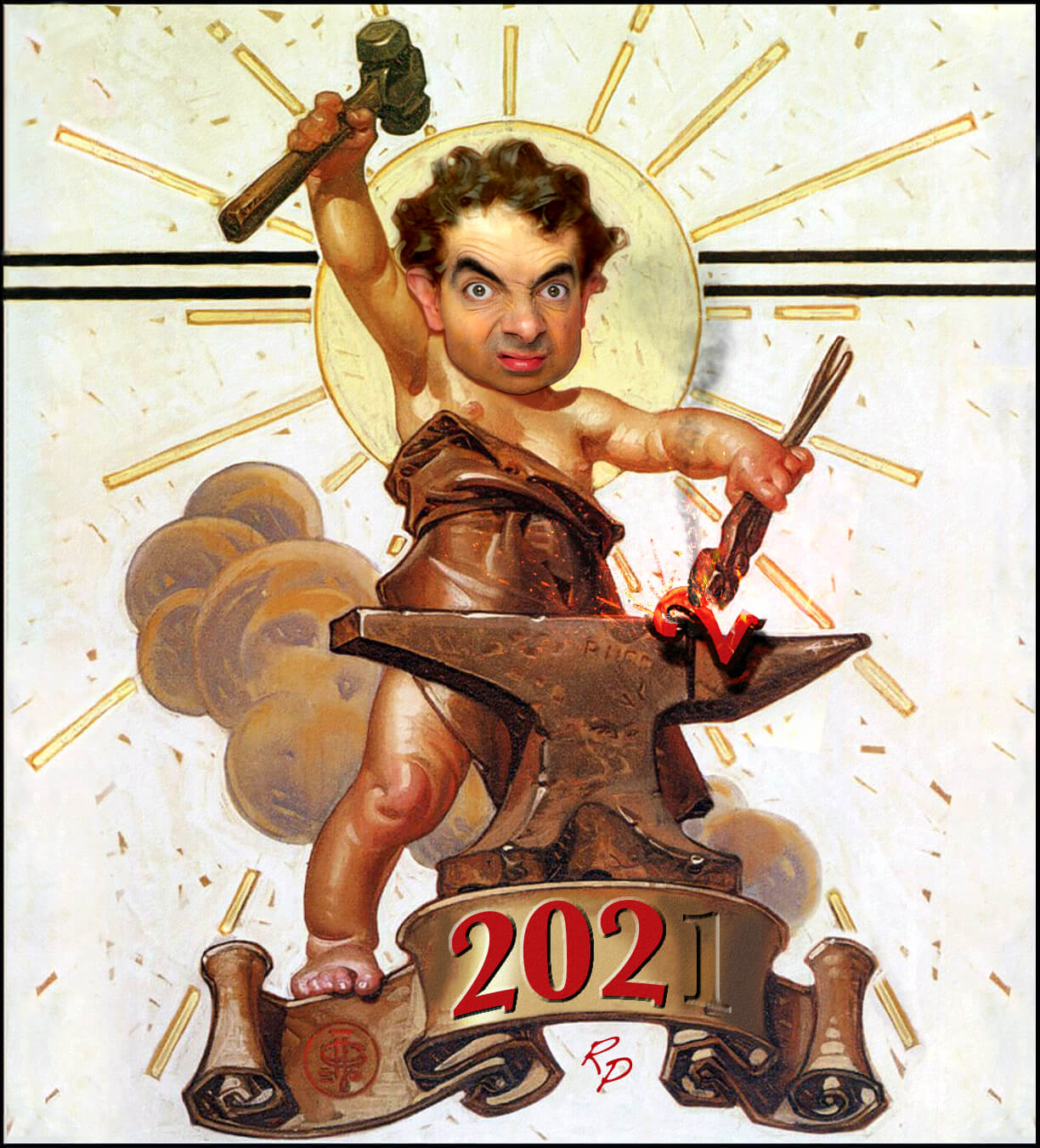 Its a Mr Bean New Year 2022 Rodney Pike Art